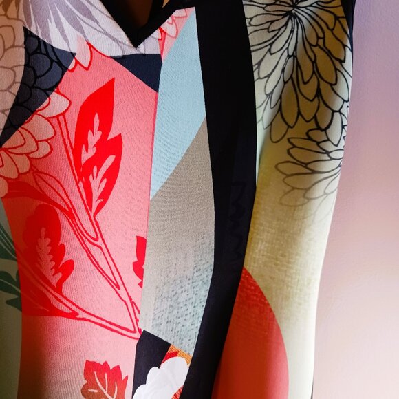 JOSEPH RIBKOFF Floral Abstract dress EUC Sz 14 MADE IN CANADA - Picture 5 of 11